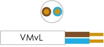 Enzo-Kabel vmvs rund 2x0,75 qmm Farbe weiß - 1227100