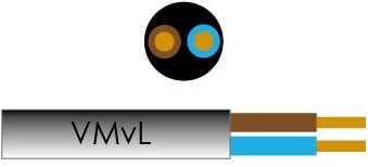 Enzo-Kabel vmvs rund 2x0,75 qmm Farbe schwarz - 1227120
