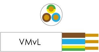 Enzo-Kabel vmvs rund 3x0,75 qmm Farbe weiß - 1227260