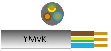 Dynamisches Kabel 3x2,5qmm ymvkmb | 50 Meter Stücke