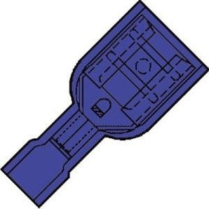 Enzo Kabelschuh Flachstecker Buchse ISO blau 6,3x0,8mm - 4433330