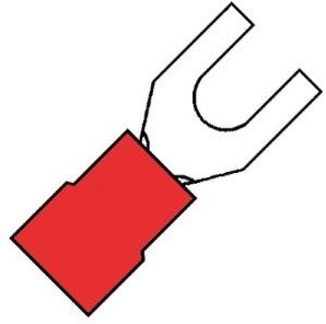 Enzo Kabelschuh Gabel rot 4,3mm - 4433100