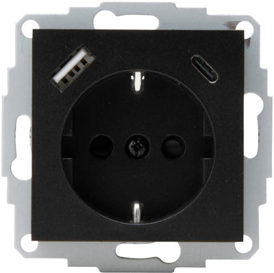 Enzo kopp hk07 anthrazit Einbausteckdose | RA + USB + USB-C – 4623113