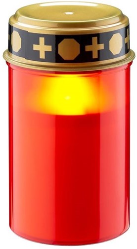 Enzo LED-Bestattungslicht | 12cm mit Timer | rot (exkl. 2xc Batterie) | Gedenklicht | Grablicht | Trauerlicht - 5099410