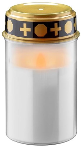 Enzo LED-Bestattungslicht | 12cm mit Timer | weiß (exkl. 2xC-Batterie) | Gedenklicht | Grablicht | Trauerlicht - 5099412