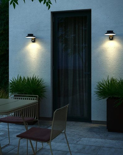 Enzo LED-Solar-Wandleuchte | Justina 5 W 3000 K Schwarz IP44 – 4802824