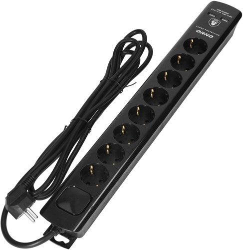 Enzo-Überspannungsschutz | 8-fach | 3m | 2x USB schwarz - 3873780