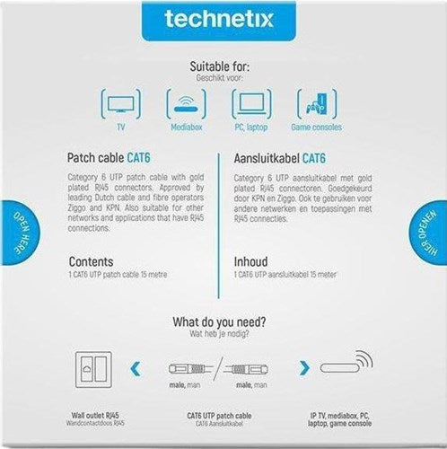 Enzo-Patchkabel | utp | cat6 | 15m | weiß - 2077025