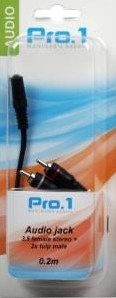 Enzo Pro-1 Audio 3,5 Counter Stereo ->2 Tulip Male 20cm 9201400