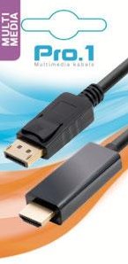 Enzo Pro-1 DisplayPort 20-Pin-Stecker auf HDMI-Stecker 2,0 Meter – 9287010