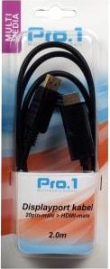 Enzo Pro-1 DisplayPort 20-Pin-Stecker auf HDMI-Stecker 2,0 Meter – 9287010