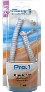 Enzo pro-1 Lockenschnur 4p4c bis 4p4c weiß 2,0 Meter 9297050
