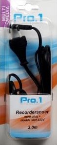 Enzo pro-1 Recorderkabel 230 Volt 3 Meter – 9296205
