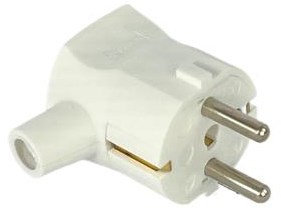 Enzo Schukostecker abgewinkelt weiß mit Tülle MK 6140688