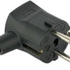 Enzo Schutzkontaktstecker abgewinkelt schwarz mit Tülle 6140690