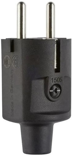 Enzo-Schutzkontaktstecker | mit Tüll | schwarz - 6141200