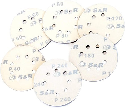 Enzo SR Klett-Schleifpapier-Set 125 mm, 60-teilig: je 10 x P40, P60, P80, P120, P180, P240, 8 Löcher – b07gc4xnjq