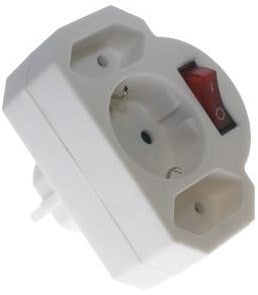 Enzo Steckeradapter 2xEuro 1x RA plus Schalter 6140895