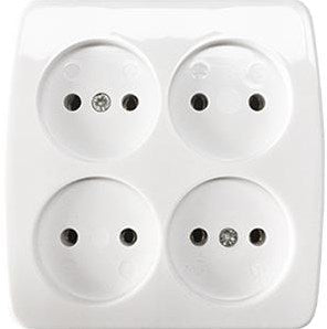 Enzo Tischsteckdose 4V quadratisch weiß 6871220