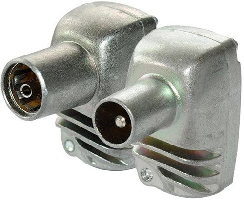 Enzo Technetics Set mit 2 Koaxialsteckern, abgewinkelt, Metall, 4 g – 2074010