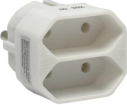 Enzo Zwei-Wege-Euro-Adapterstecker weiß 230 V 6175900