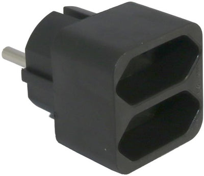 Enzo Zwei-Wege-Euro-Adapterstecker schwarz 230 V 6175890