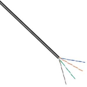 Enzo UTP Cat5e 4x2 AWG24 100 m schwarz massiv für den Außenbereich – 1381525