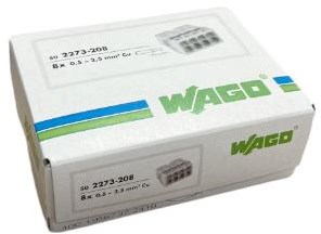 Wago Schweißklemme 8-fach 0,5-2,5 mm Tra weiß 2273-208 | 50 Stk
