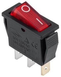 Enzo Wippschalter 1p Ein-Aus schwarz rot beleuchtet 7430720
