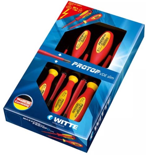 Enzo White Protop VDE-Slim 5-teiliges Schraubendreher-Set – 670080