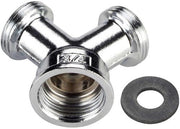 Enzo WPro Y-Stück Chrom, 2 Versorgungsschläuche, 1 Wasserversorgung – 1400238 - afbeelding 1