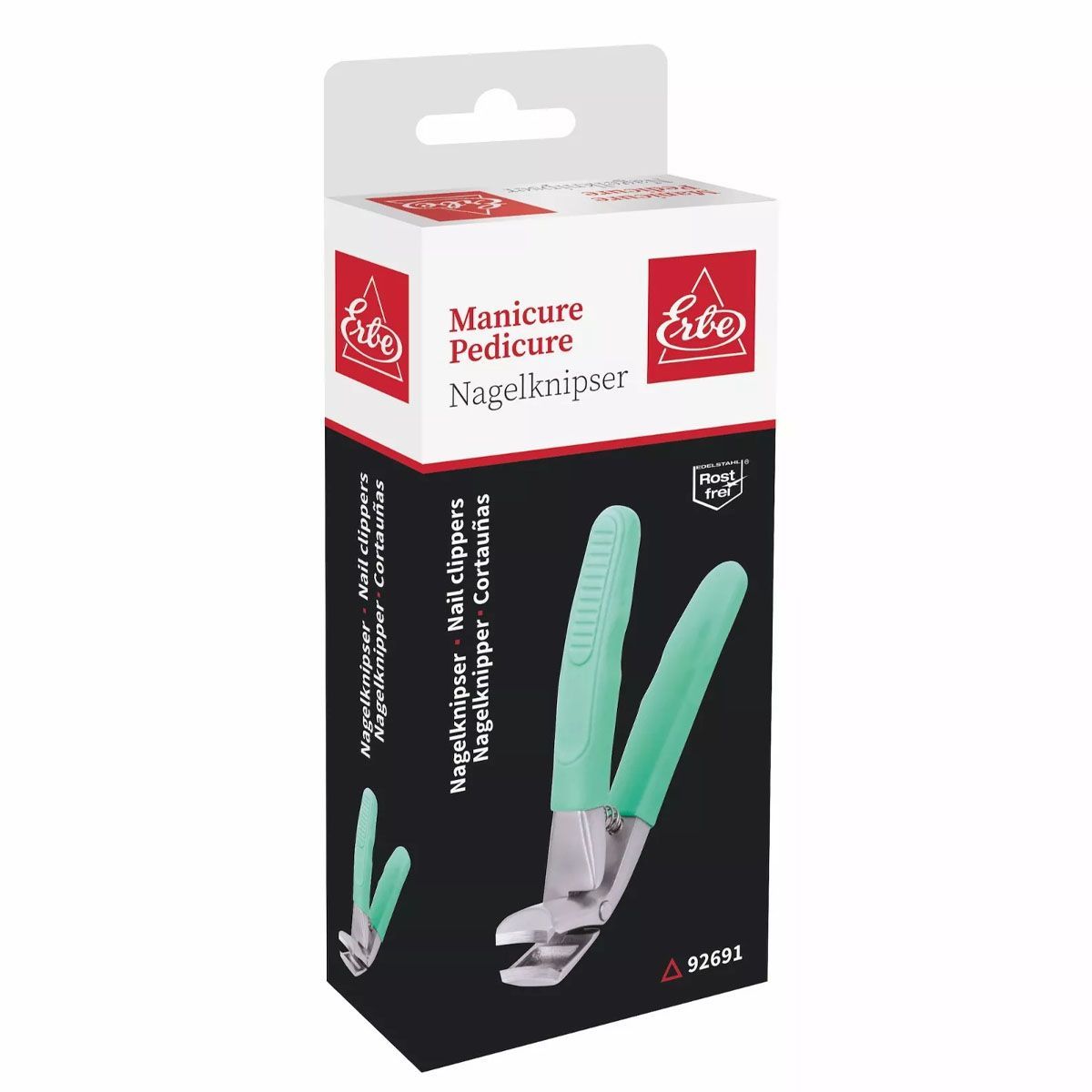 Erbe Solingen Nagelknipser Softgrip grün 8,5cm (erbe92691)