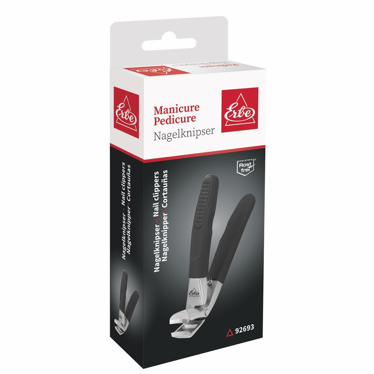 Erbe Solingen Nagelknipser Softgrip schwarz 8,5cm (erbe92693)