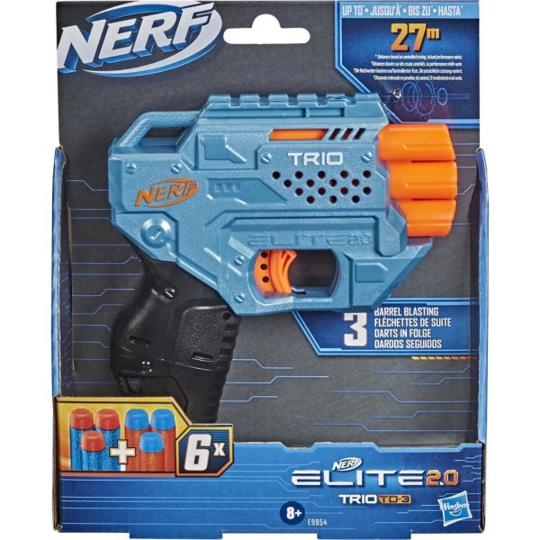 Hasbro Nerf 2.0 TD 3 Blaster + 6 Darts