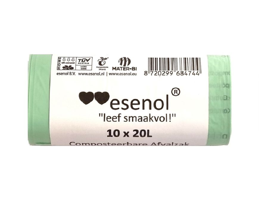Live Tasty Esenol kompostierbare Abfallbeutel 20 Liter 1 Rolle 10st