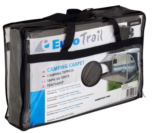 Eurotrail Camptex Zelt Teppich 300 x 400 cm PVC -Nylon -Anthrazit
