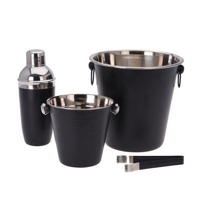 Ausgezeichnete Haushaltswaren-Hauswaren 4-teiliger Cocktail-Set fleckenfreier Stahl mattschwarz