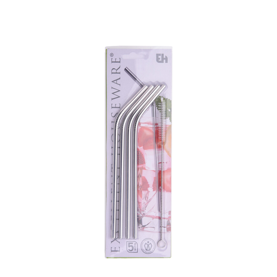Excellent Houseware umweltfreundliches Strohhalm-Set, 5-teilig