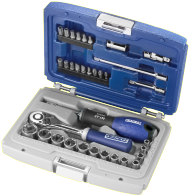 Expert by Facom Steckdosenset mit Zubehör 1 4 | 34-teilig | im Koffer | e194672 - e194672