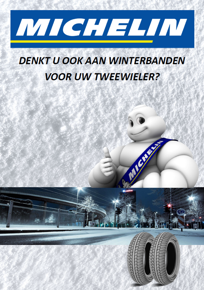 Michelin Poster "Winterreifen für Zweiräder" für A1 Straßenschild NL