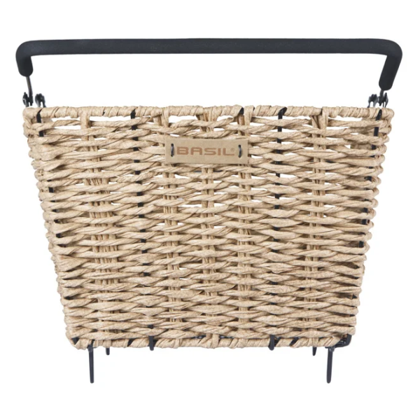 Basilikum Fahrradkorb Cento Rattan Look Multi System 40 x 25 x 12 cm - Seegras