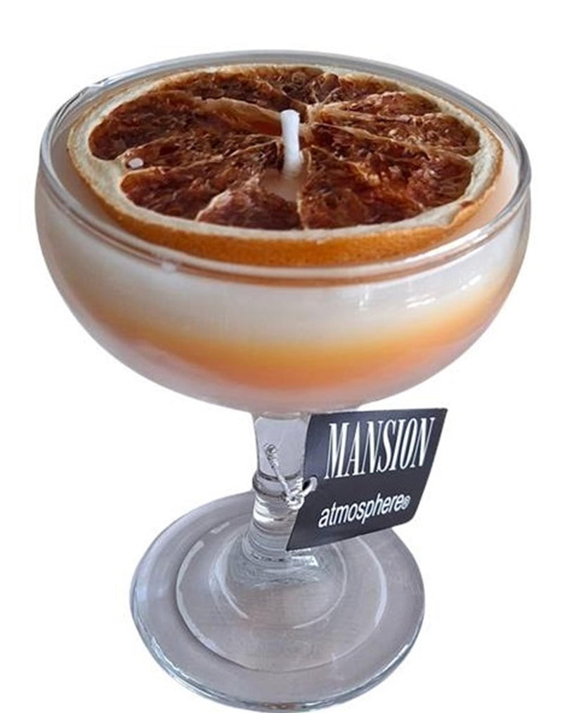 Duftkerze „Mansion-Atmosphäre“ in Cocktailglas, gelb, 8,5 x 11 cm