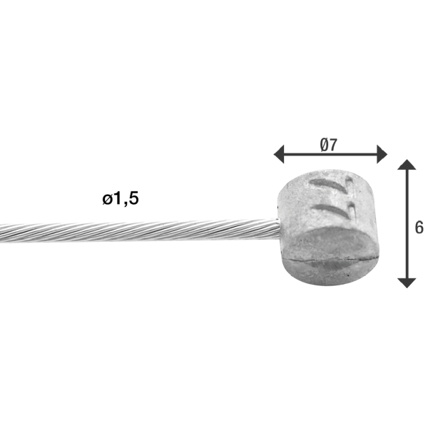 ELVEDES REM BINNENKABEL SLICK Edelstahl 2000 mm Ø 1,5 mm 100 Stück