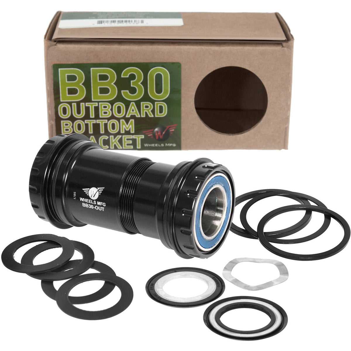 Räder Herstellungsräder MFG Bottom Bracket BB30 SRAM 22 24 mm ABEC 3 Schwarz