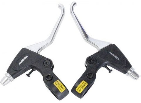 Alhonga Bremshandle V-Brems-Links + rechte 3-Finger schwarze Silber