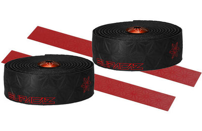 Supacaz Super klebriger Kush Galaxy Lenkband Schwarzrot einschließlich Aluminiumlenker -Stecker