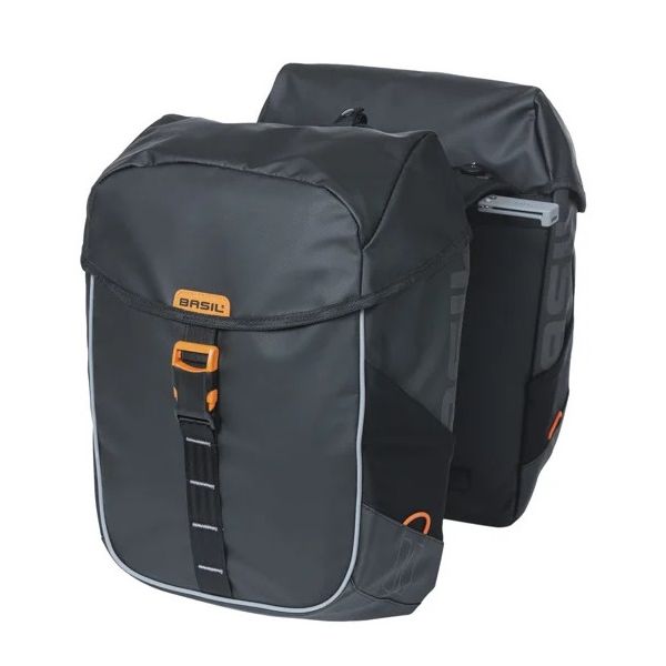 Basilikum Fahrradbeutel Doppelmeilen Tarpaulin schwarz orange mik 34l