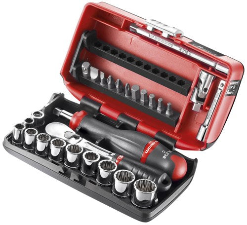 Facom Compact 1 4'' Steckschlüsselsatz 12 Seitenratsche staubdicht