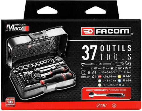 FACOM-Steckdose 1 4 6-seitig festziehen und abschrauben.