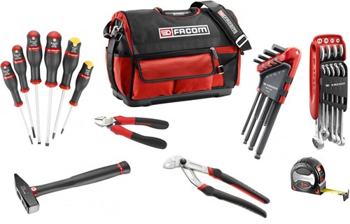 FACOM Werkzeugtasche gefüllt mit 28 Werkzeugen bs.t20cm28 - bs.t20cm28